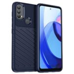 Amazon Brand- Solimo Basic Case for Motorola Moto E20 4G (Carbon Fiber_Blue)