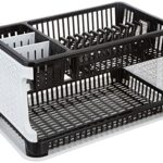 Amazon Brand - Solimo Plastic Dish Drainer, (Black , 51 cm * 33 cm * 27.2 cm)