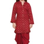 Arshia Fashions Girls Ethnic wear Rayon Kurta and Dhoti Pant Set