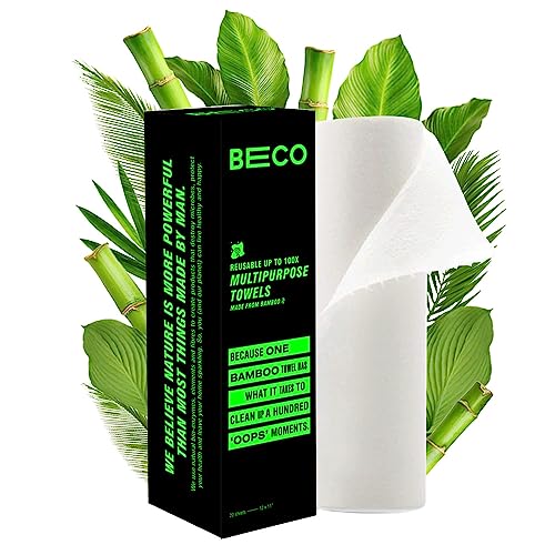 Beco Bamboo Kitchen Towels, 20 sheets Reusable upto 2000 times, 100% Natural and Ecofriendly Alternative to Tissue Papers