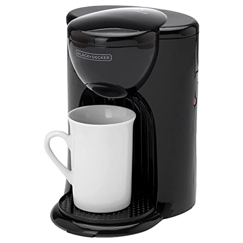 Black+Decker DCM25 330-Watt 1-Cup Coffee Maker with Auto Shut Off | Compact & Space Saving | 2-Year Warranty (Black)