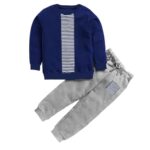 Boys Set 100% Cotton Light weight Cut and Sew at sleeve chest printed - Stylish Long Sleeve T Shirt With Joggers.