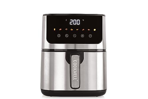 COOKWELL Air Fryer - 5L - 1400W - Heavy Duty - Metalic