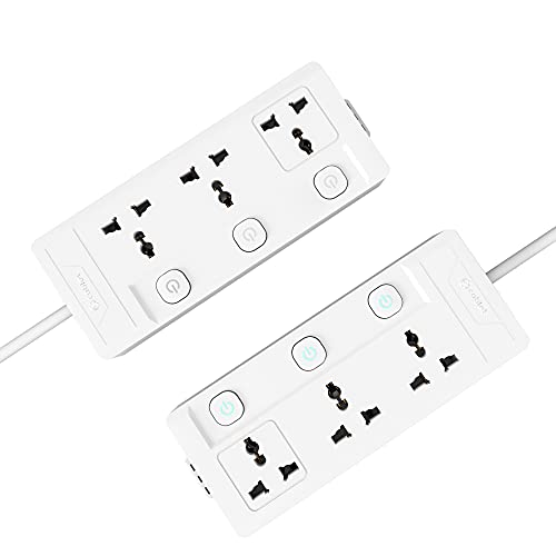 Cablet 240 Volts 3 Way Extension Board - 3 Universal Socket + 3 Switch, 10A and 2500W - 4.5m Heavy Duty Cable - White, Medium (Cablet 3030-45)