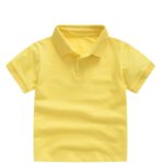 Cayon Fashion Boys & Girls Solid Polo Neck Casual Regular Fit Short Sleeve Cotton T-Shirt/Kids Uniform T-Shirt