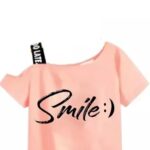 DEVEW Printed Pink Crop top for Kids