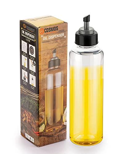 E-COSMOS Oil Dispenser 1 Litre Cooking Oil Dispenser Bottle Oil Container Kitchen Accessories Items Kitchen Tools (PACK-OF-1-1000ML)