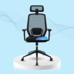 ErgoSmart by The Sleep Company - UNO Office Chair | Patented SmartGRID Technology | Ergonomic Office Chair with Headrest & Adjustable Lumbar Support for Long Sitting Hours | Black