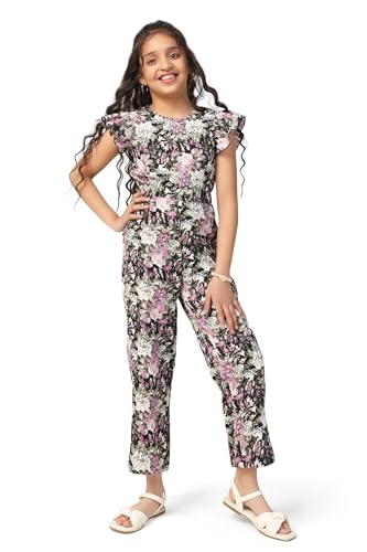 Fashion Dream Girl's Ankle Length Printed Jumpsuit