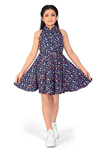 Fashion Dream Girls Mini Fit and Flare Dress (FDGFRK00170 NBL_36_Navy Blue_11 Years-12 Years)