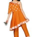 Fashion Dream Girl's Taffeta Kurta And Pant Suit Sets