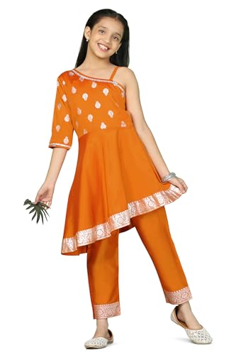 Fashion Dream Girl's Taffeta Kurta And Pant Suit Sets