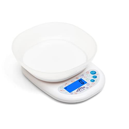 Hoffen (India) Electronic Digital Weighing Scale With 10 Kg Capacity, Weight Machine For Kitchen,Home, Baking, Health, Weight Machine For Food, Battries Included, 2 Years Warranty, White