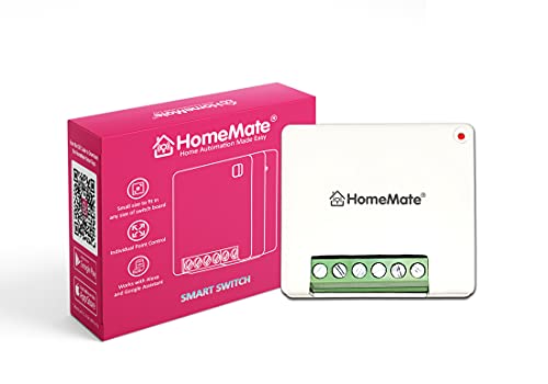 HomeMate WiFi 1 Node Smart Switch | 16A | No Hub Required | Retro Fit with Manual Control | Compatible with Alexa and Google Home (Pack of 1)