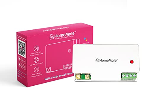 HomeMate WiFi 4 Node Smart Switch | No Hub Required | Retro Fit with Manual Control | Home Automation | Works with Amazon Alexa, Google Assistant & Siri