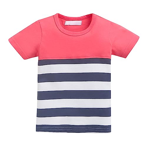 Hopscotch Boys Cotton Text Print T-Shirt in Royal Blue Color