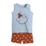 Hopscotch Boys White All-Over Print Vest And Shorts Set