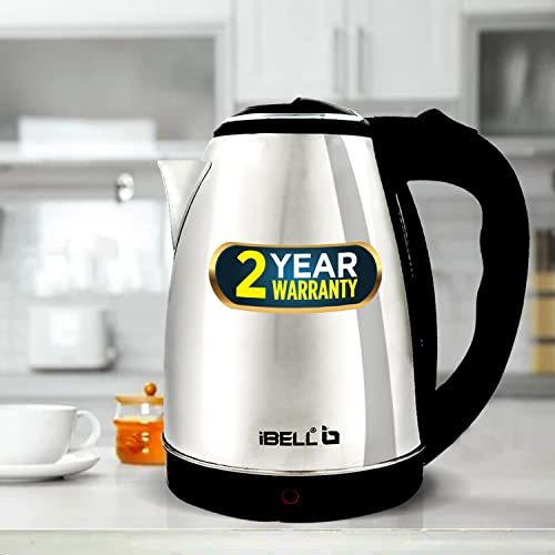 IBELL IBLSEK180M Stainless Steel Electric Kettle, 1.8 liter, 1500 watts, Auto Cut-Off Feature (Silver)