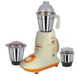 Jaipan Hero Mixer Grinder with 3 Stainless Steel Jars 550W, orange & off white