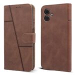 Jkobi Flip Cover Case for Motorola Moto G14 (Stitched Leather with Magnetic Closure | Brown)