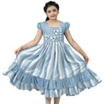 Jwalin Girls Cotton Stripe Western Dress