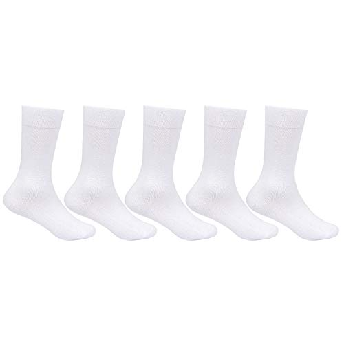 Kids Cotton Full length Plain Black Color School Socks For Boys & Girls - Pack Of 5