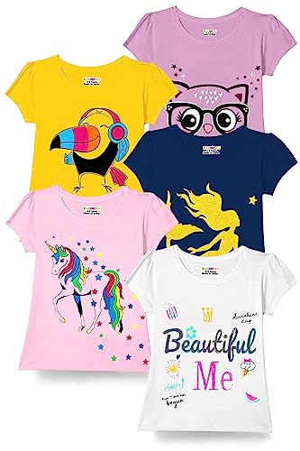 Kuchipoo Girls Regular Fit Cotton T-Shirt