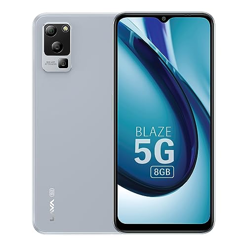Lava Blaze 5G (Glass Blue, 8GB RAM, UFS 2.2 128GB Storage) | 5G Ready | 50MP AI Triple Camera | Upto 16GB Expandable RAM | Charger Included | Clean Android (No Bloatware)