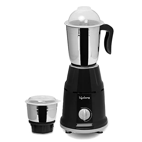 Lifelong Mixer Grinder for Kitchen - 2 Jars 500 Watt - Mixie with Mini Jar for Chutney & Liquidizing Jar used as Wet Grinder & Blender for Milkshake, Smoothie, Puree -Stainless Steel Blades (LLMG93)