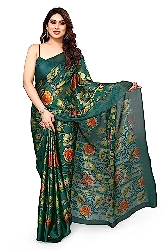 MIRCHI FASHION Women's Chiffon Floral Printed Saree with Blouse Piece