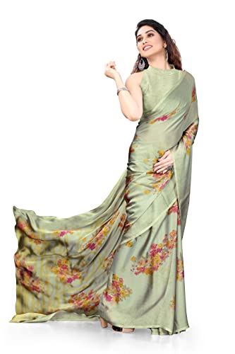 MIRCHI FASHION Women's Stylish Chiffon Floral Printed Saree with Blouse Piece