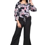 Mabish Girl's Casual Printed Styish top plazzo set