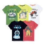 Max Boy's Printed Crew Neck Regular Fit T-Shirt- Pack of 5