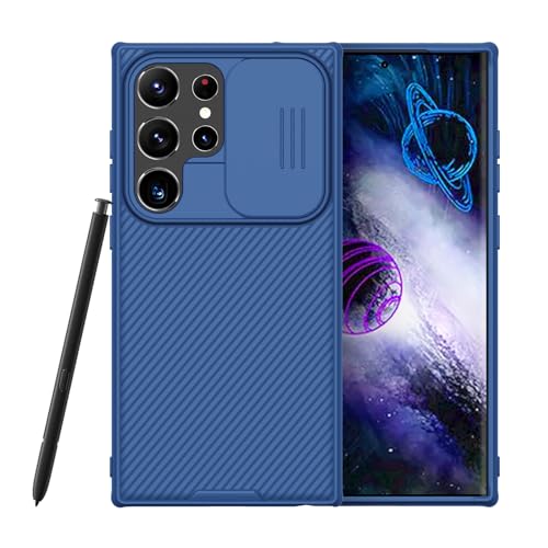 Nillkin Galaxy S24 Ultra Case with Camera Cover, CamShield Pro for Samsung S24 Ultra 5G Phone Case, Slim Fit Thin Shockproof Cover (6.8 inch) (Blue)