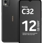 Nokia C32 with 50MP Dual Rear AI Camera | 3-Day Battery Life | Toughened Glass Back | 12GB RAM with Memory Extension (6GB RAM + 6GB Virtual RAM) | Android 13 | Charcoal