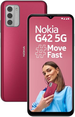 Nokia G42 5G Powered by Snapdragon® 480 Plus 5G | 50MP Triple Rear AI Camera | 6GB RAM (4GB RAM + 2GB Virtual RAM) | 128GB Storage | 3-Day Battery Life | 2 Years of Android Upgrades | SO Pink