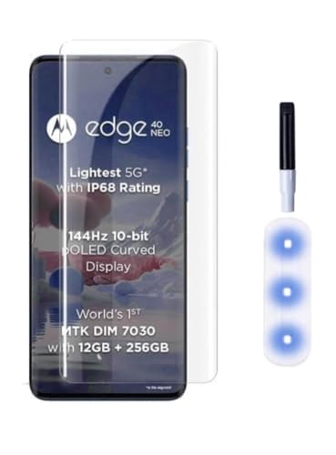 OMOTON Tempered Glass Screen Protector Compatible for Motorola Edge 40 Neo 5G with Edge to Edge Coverage UV and Easy Installation Kit