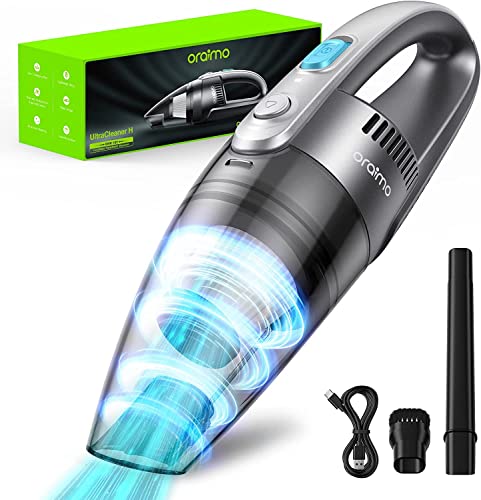 Oraimo Cordless Vacuum Cleaner for Home and Car Use,Small Vacuum Cleaner for Bed and Sofa,Handheld Vacuum Cleaner,5.5 Kpa Suction Power for Dust & Pet Hair Removal,Lightweight & Portable