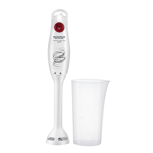 (Refurbished) Maharaja Whiteline Stainless Steel Turbomix Super Plus 250W Hand Blender With 800Ml Multi-Purpose Jar (White), 250 Watt