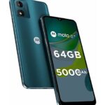 (Refurbished) Motorola E13 4G (Aurora Green, 2GB RAM, 64GB Storage) | Unisoc T606 Octa Core 1.6 GHz | 13MP Rear | 5MP Front Camera| 6.5inch HD+ IPS LCD Display with Dolby Atmos| IP52-rated Water-Repellent Design