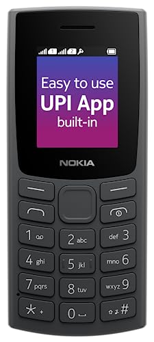 (Refurbished) Nokia 106 Single Sim, Keypad Phone with Built-in UPI Payments App, Long-Lasting Battery, Wireless FM Radio & MP3 Player, and MicroSD Card Slot | Charcoal