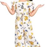 S N Collection Chiffon Casual Floral Print Jumpsuit Dress for Girls