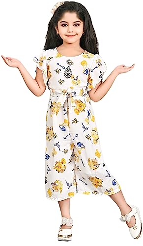 S N Collection Chiffon Casual Floral Print Jumpsuit Dress for Girls