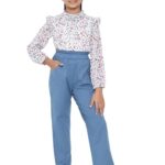 SHAHUDI DESIGNER Girl's Printed Top and Pant Set - Stylish Traditional Clothing Set for Kids