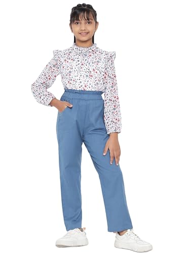 SHAHUDI DESIGNER Girl's Printed Top and Pant Set - Stylish Traditional Clothing Set for Kids
