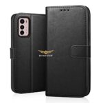 SHINESTAR Motorola Moto G42 Flip Back Cover | PU Leather Flip Cover Wallet Case with TPU Silicone Case Back Cover for Motorola Moto G42 - Classy Black