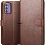 SHINESTAR Nokia G42 5G Flip Back Cover | PU Leather Flip Cover Wallet Case with TPU Silicone Case Back Cover for Nokia G42 5G - Classic Brown