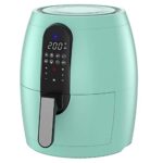 SOLARA Large Digital Air Fryer for Home Kitchen with 6 Pre set modes for Indian cooking, 3.5L basket, Mobile app with 100+ recipe eBook and Videos, Aqua, Large (3.5L)