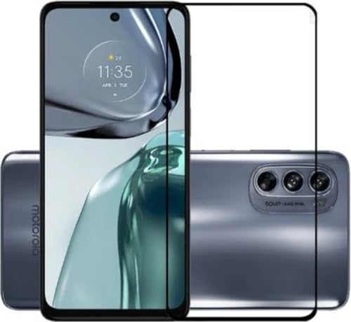 SPCORE Edge to Edge Tempered Glass for Motorola Moto G62 5G with Easy Self Installation Kit | Black-Pack Of 1,