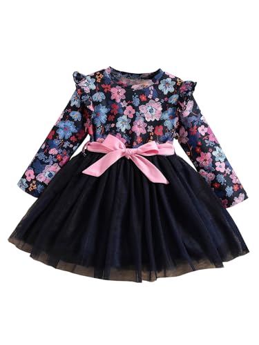 TAGAS Girls Colorblock Mesh Layered Fit and Flare Hem Dress